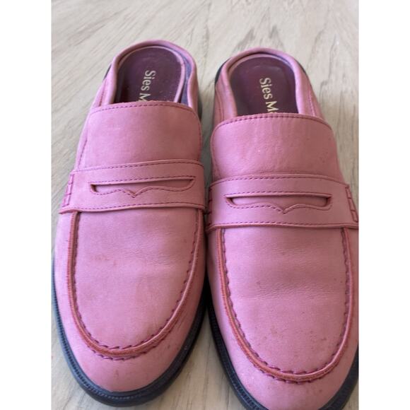Sies Marjan Pink Suede Penny Loafer Mule Flats Slip On Designer Luxury Women 9 - Picture 14 of 16